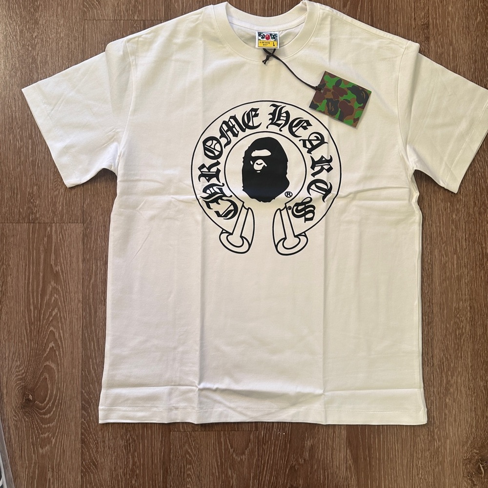 Chrome Hearts bape White Graphic Tee